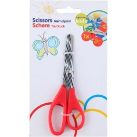 Olló gyerek állatmintás 13cm - Piros