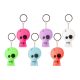 Koponya kulcstartó, neon színű, 8 cm, 6 féle