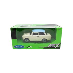 Fémautó Trabant 1:24 /601 világoskék /krém színű