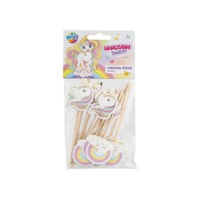 Unikornis parti pálcikák, 9 cm, 24 db
