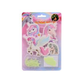 Sötétben világító unikornis falmatricák, 2 féle