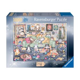 Puzzle 1000 db - Őrült macskák Karácsonya