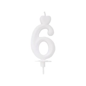 Számgyertya 6 - fehér