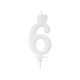 Számgyertya 6 - fehér