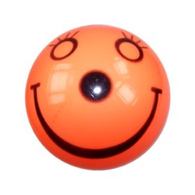 Mosolygó lakkfényű gumilabda - narancssárga, 11 cm