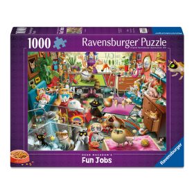Puzzle 1000 db - Macskaápoló