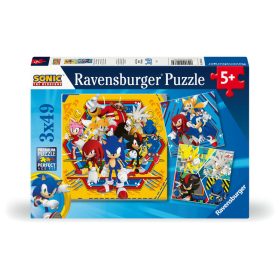 Puzzle 3x49 db - Sonic a sündisznó