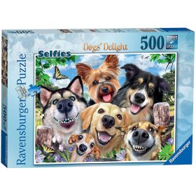 Ravensburger: Puzzle 500 db - Kutya szelfik