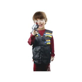   Rendőr jelmez: mellény, szemüveg, pisztoly és lövedékek