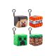 Minecraft plüss kocka kulcstartó 8 cm figurával, 4 féle