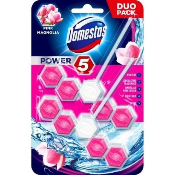 Domestos Power5 WC frissítő blokk -pink mangólia 2*55g