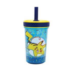   Pokémon felboríthatatlan csúszásgátlós műanyag pohár szívószállal - 370ML