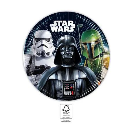 8db 20 cm-es papírtányér STAR WARS GALAXY