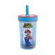 Super Mario felboríthatatlan csúszásgátlós műanyag pohár szívószállal - 370ML