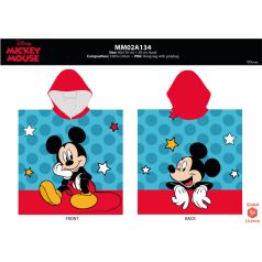   Disney Mickey egér gyerek poncsó - 100% pamut- 60x120 cm - középkék