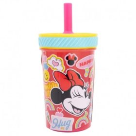   Minnie Egér felboríthatatlan csúszásgátlós műanyag pohár szívószállal - 370ML