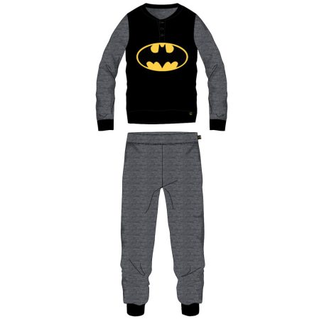 Batman férfi vékony pamut pizsama - jersey pizsama - fekete-sötétszürke - M