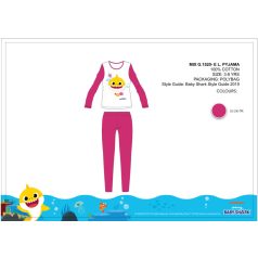 Baby Shark gyerek jersey pizsama - pamut pizsama - pink