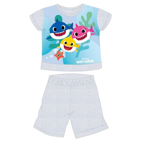 Baby Shark nyári rövid ujjú baba pizsama - pamut jersey pizsama