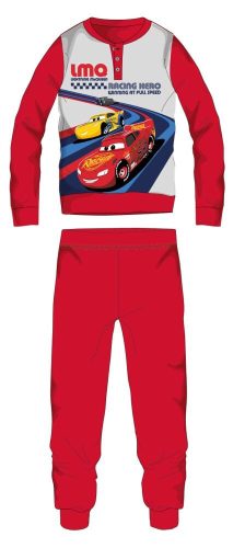 Disney Verdák téli pamut gyerek pizsama - interlock pizsama - Racing hero felirattal - piros - 98
