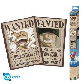 One Piece Set 2 Poszters Chibi 52x38cm Wanted Luffy & Zoro