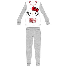   Hello Kitty női vékony pamut pizsama - jersey pizsama - világosszürke