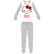 Hello Kitty női vékony pamut pizsama - jersey pizsama - világosszürke