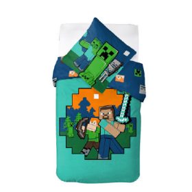   MINECRAFT gyémánt kard ágyneműhuzat garnitúra 100% pamut 135x200+80x80cm