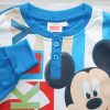 Hosszú vékony pamut gyerek pizsama - Mickey egér - Jersey - középkék - 110