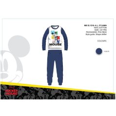   Disney Mickey egér gyerek jersey pizsama - pamut pizsama - sötétkék