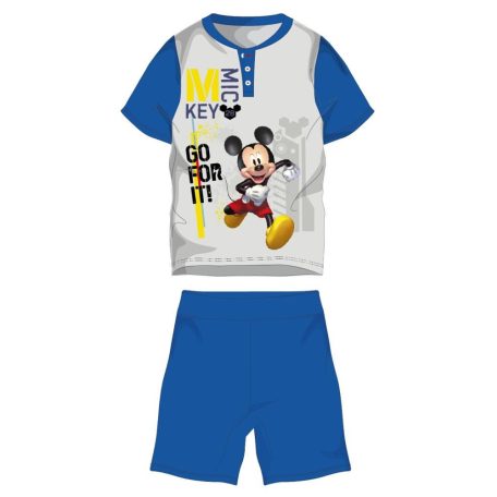 Disney Mickey egér nyári rövid ujjú gyerek pizsama - pamut jersey pizsama - középkék - 104