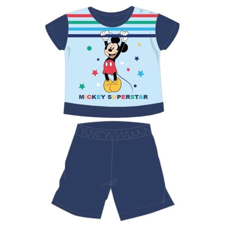 Disney Mickey egér nyári rövid ujjú baba pizsama - pamut jersey pizsama - sötétkék - 80