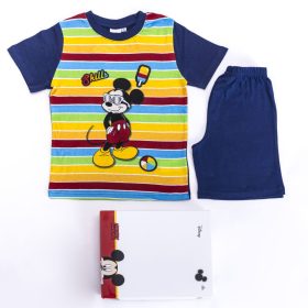   Mickey egér kisfiú pamut pizsama - rövid ujjú pizsama - nyári együttes - sötétkék - 104