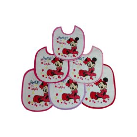   Minnie egér baba előke 6 darab/csomag - pamut előke - világosrózsaszín-rózsaszín-sötétrózsaszín-pink-piros-lila