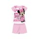 Nyári rövid ujjú gyerek pamut pizsama - Disney Minnie egér - csíkos - világosrózsaszín - 128