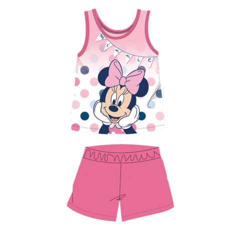 Nyári ujjatlan pamut baba pizsama - Disney Minnie egér - rózsaszín - 86