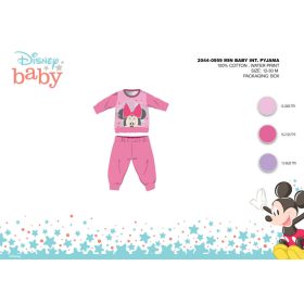   Téli pamut interlock baba pizsama - Disney Minnie egér - rózsaszín - 92