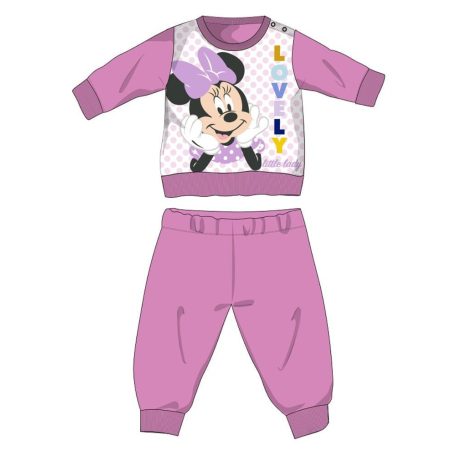 Disney Minnie egér baba polár pizsama - téli vastag pizsama - rózsaszín - 86