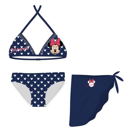 Disney Minnie egér fürdőruha szett - bikini háromszög felsőrésszel+szoknya kislányoknak - sötétkék - 128