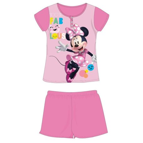 Disney Minnie egér nyári rövid ujjú gyerek pizsama - pamut jersey pizsama - rózsaszín - 104