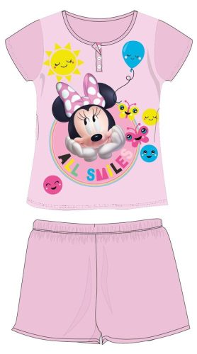 Disney Minnie egér nyári rövid ujjú gyerek pizsama - pamut jersey pizsama - világosrózsaszín - 104
