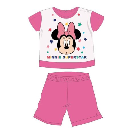 Disney Minnie egér nyári rövid ujjú baba pizsama - pamut jersey pizsama - rózsaszín - 80