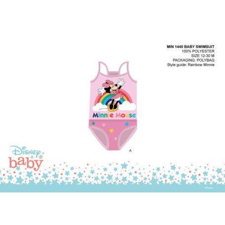 Disney Minnie egér baba egyrészes fürdőruha kislányoknak - világosrózsaszín - 86