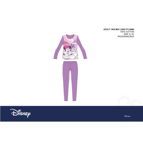 Disney Minnie egér női jersey pizsama - pamut pizsama - lila - XS