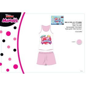   Disney Minnie egér nyári ujjatlan gyerek pizsama - pamut pizsama - világosrózsaszín