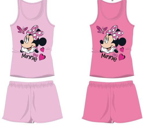 Disney Minnie egér pamut nyári együttes - trikó-rövidnadrág szett - világosrózsaszín - 98