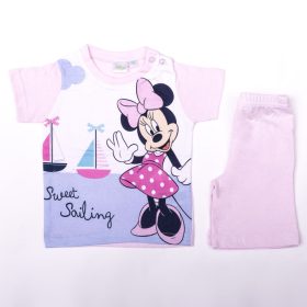   Minnie egér kislány pamut nyári együttes - póló-rövidnadrág szett - világosrózsaszín - 92