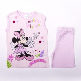   Minnie egér kislány pamut nyári együttes - trikó-rövidnadrág szett - világosrózsaszín - 80