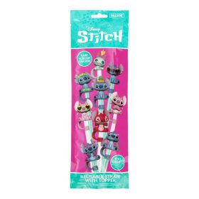 Stitch szívószál figurával blind box