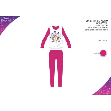 Disney Hercegnők gyerek jersey pizsama - pink - 110